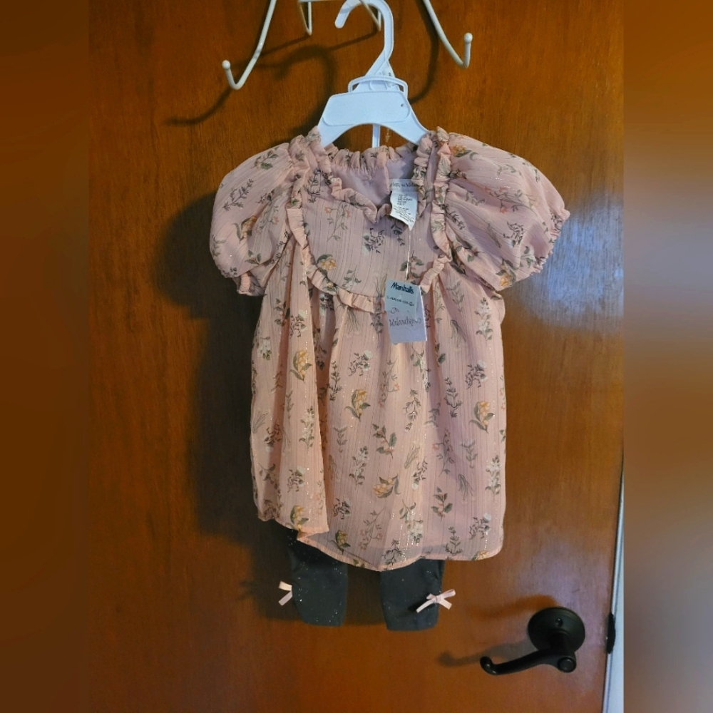 Floral Pink Kids Top And Pants Set NWT